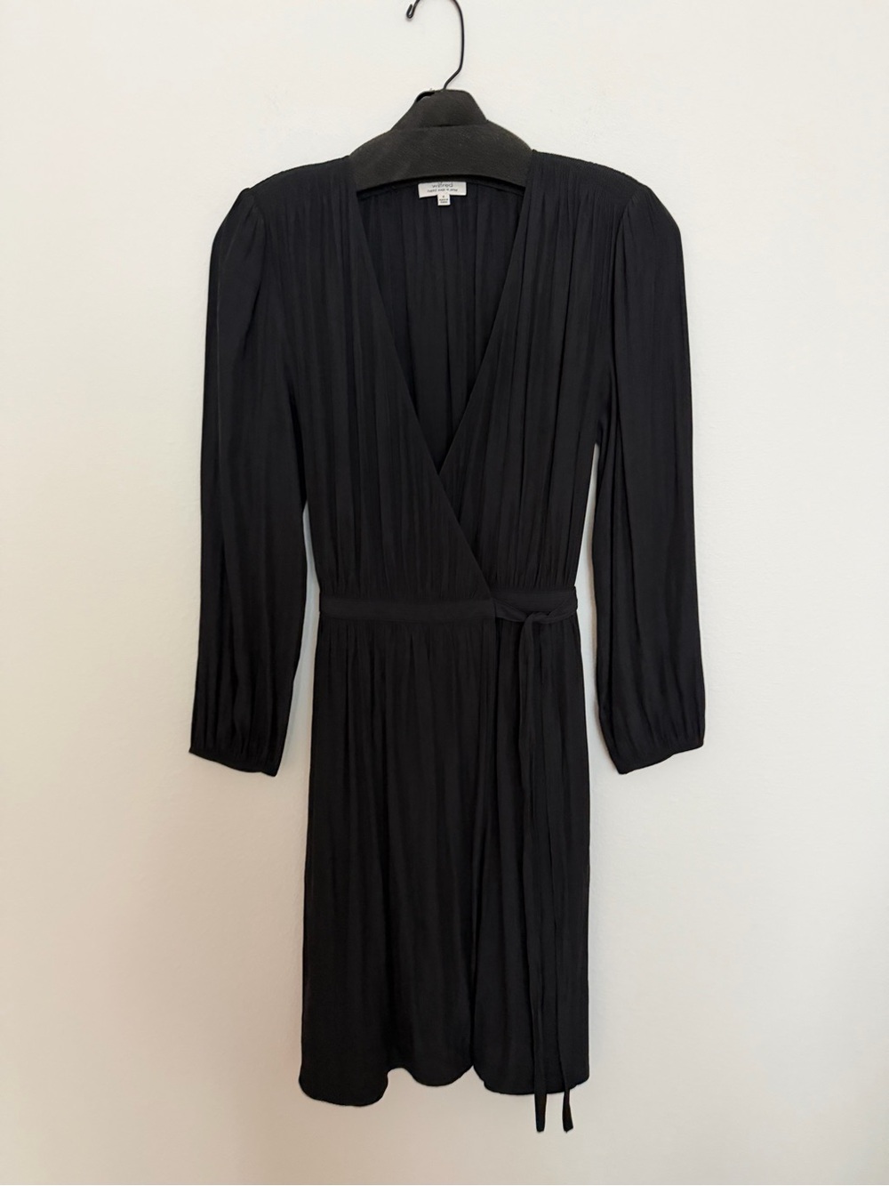 Wilfred Black Long-Sleeve Wrap Dress
